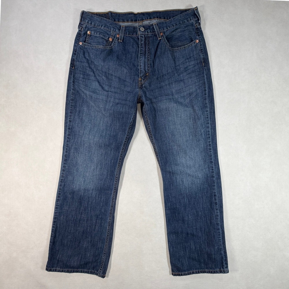 Levis 527 Slim Bootcut Jeans Mens 36x30 Dark Wash Blue Denim 05527-0239